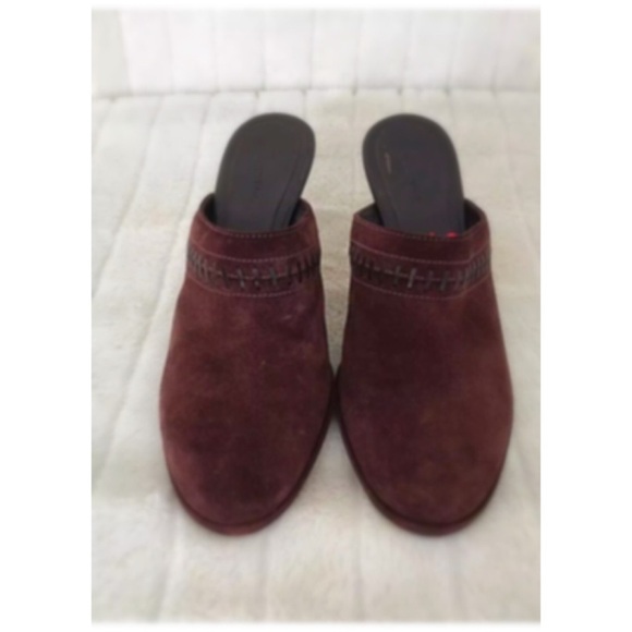 Cole Haan Chocolate Brown Suede Heeled Mules – Size 8.5 B - Picture 3 of 8